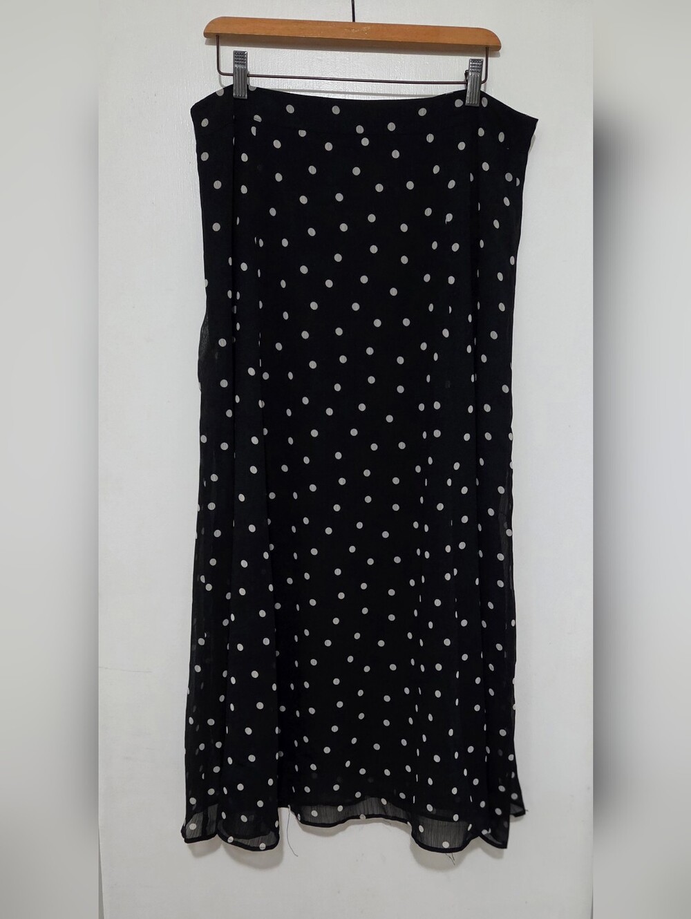 Ann Taylor Black and White Polka Dot Maxi Skirt